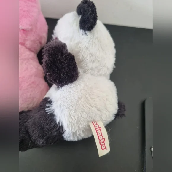 4 x ty soft toys 1 x animotsu monkey dog elephant panda 6" bundle - Picture 4 of 5